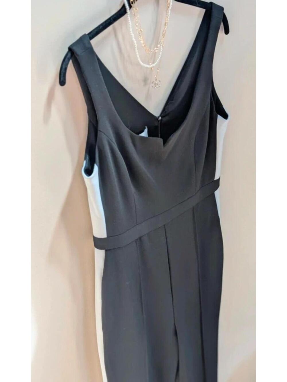 Donna Morgan Women's Size 8 Black and White Jumpsuit Tall Friendly - Picture 2 of 5
